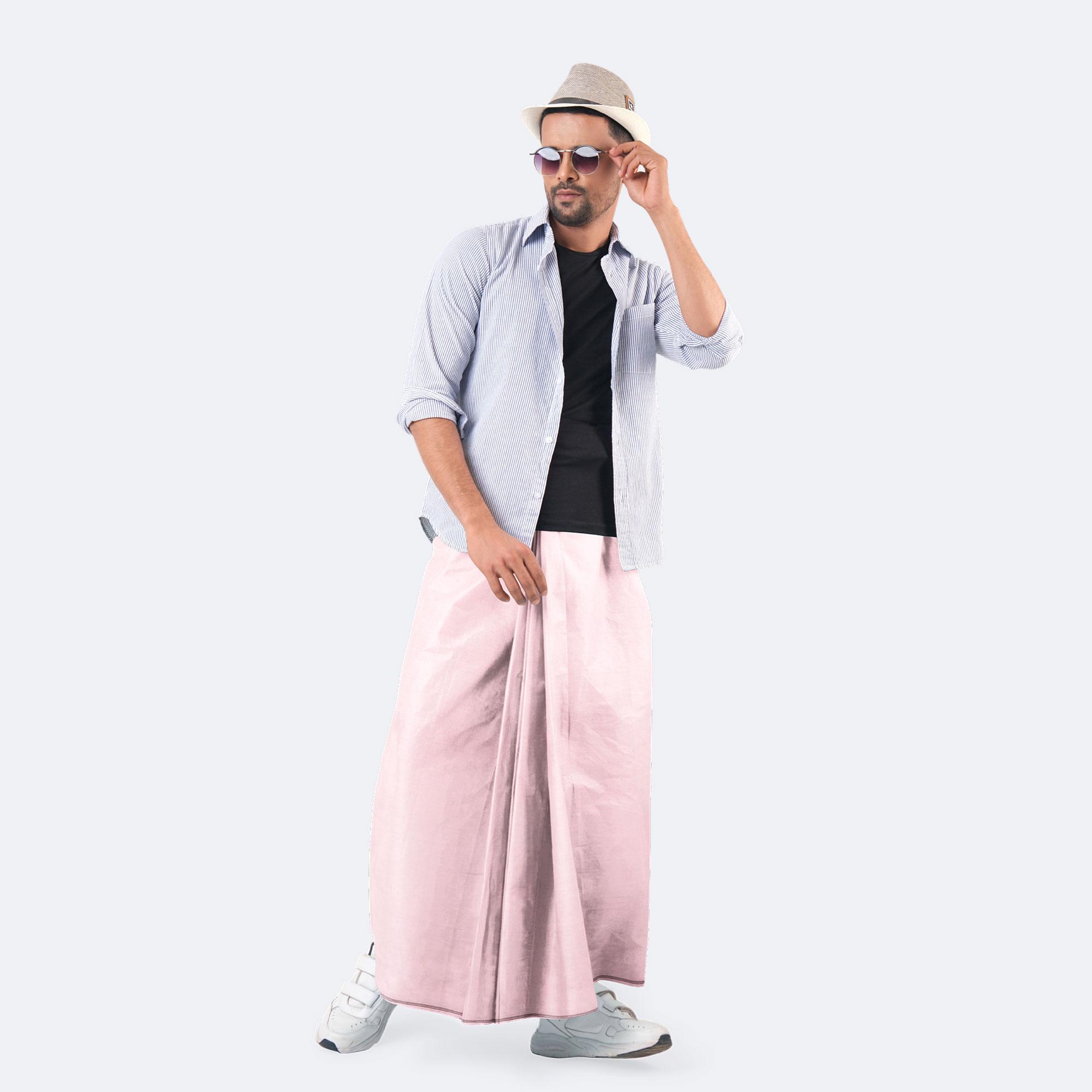 Cream Color Cotton Lungi - Apurbo | MIAH