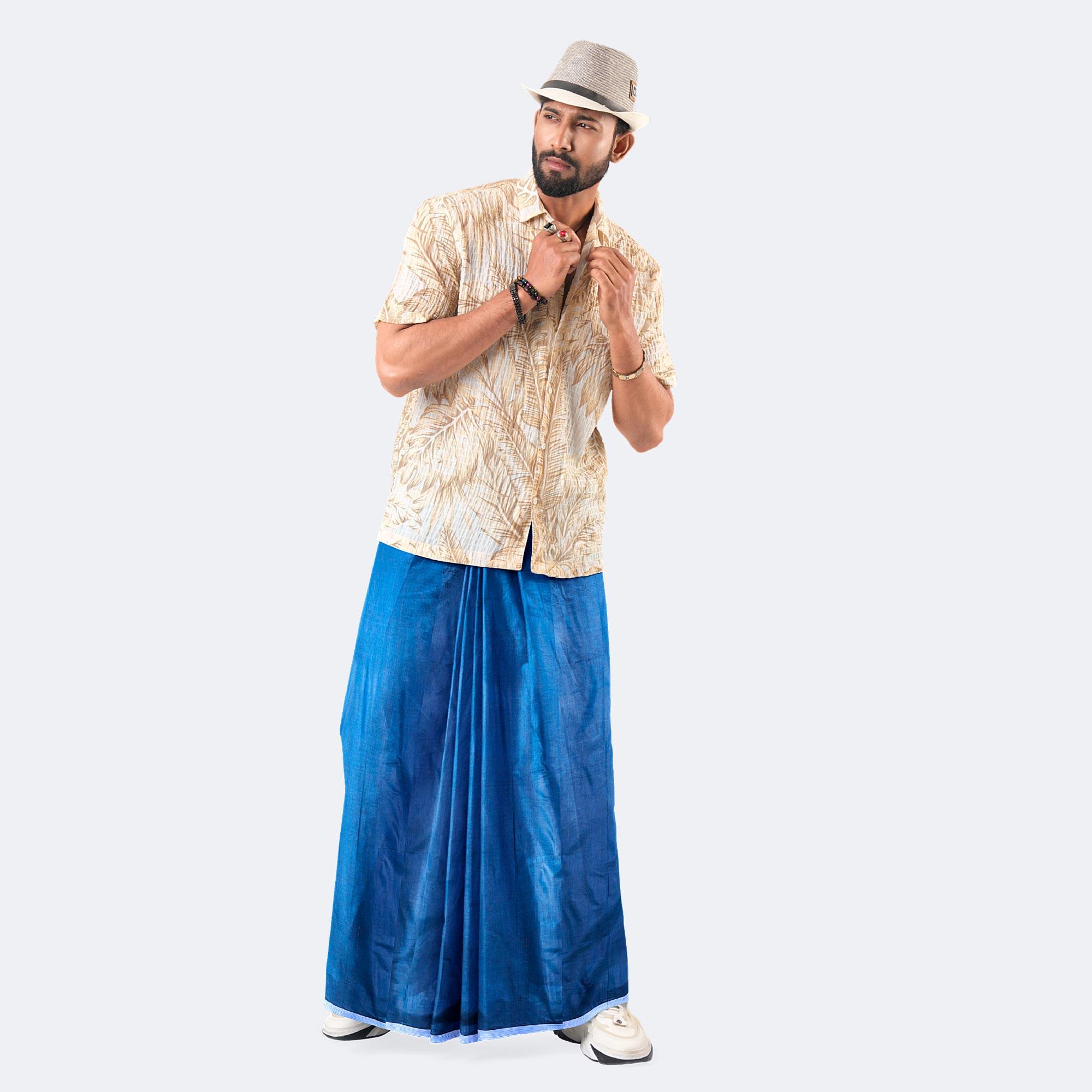 Aqua Blue Lungi - Ashapurno