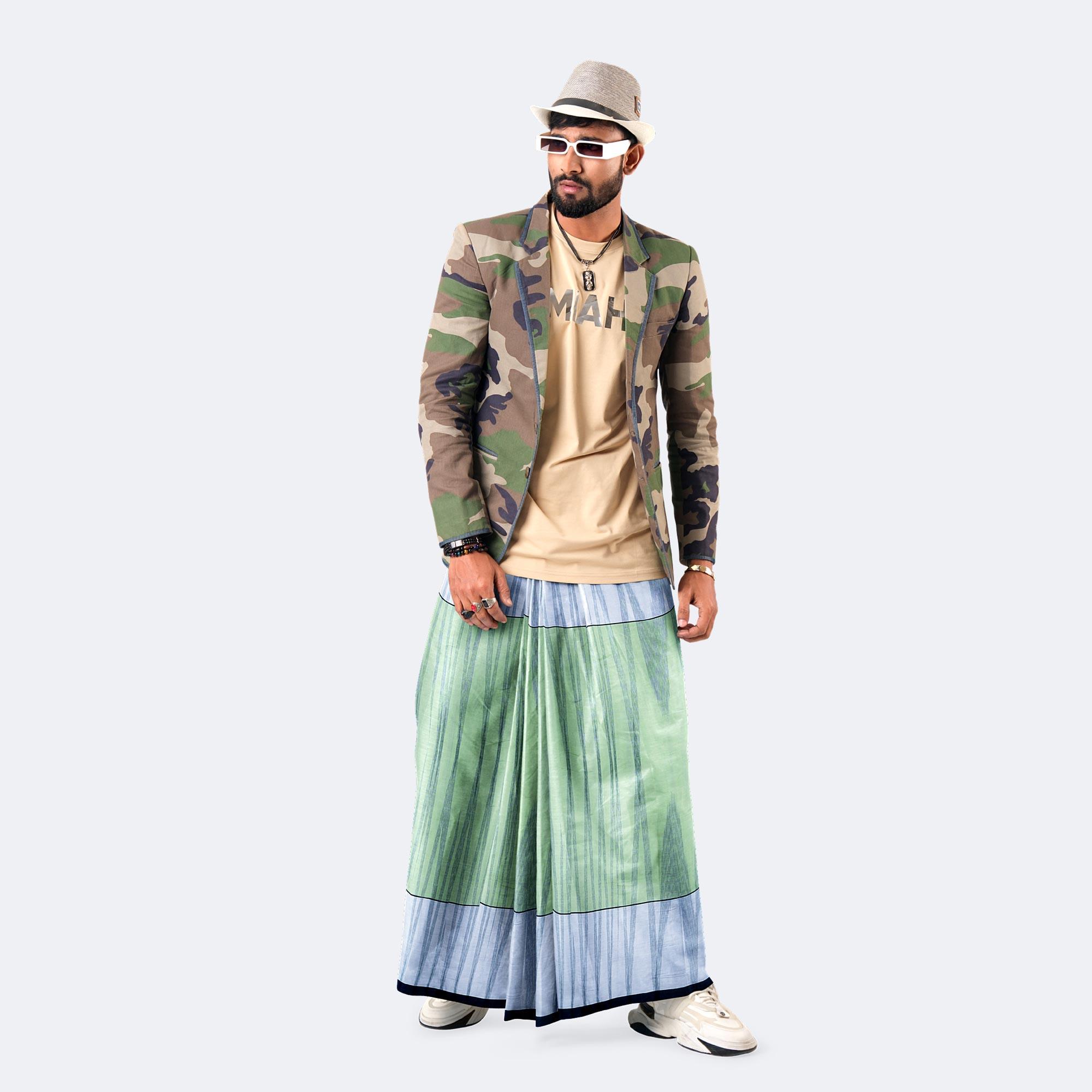 Green Sky Border Lungi - Borno Mala