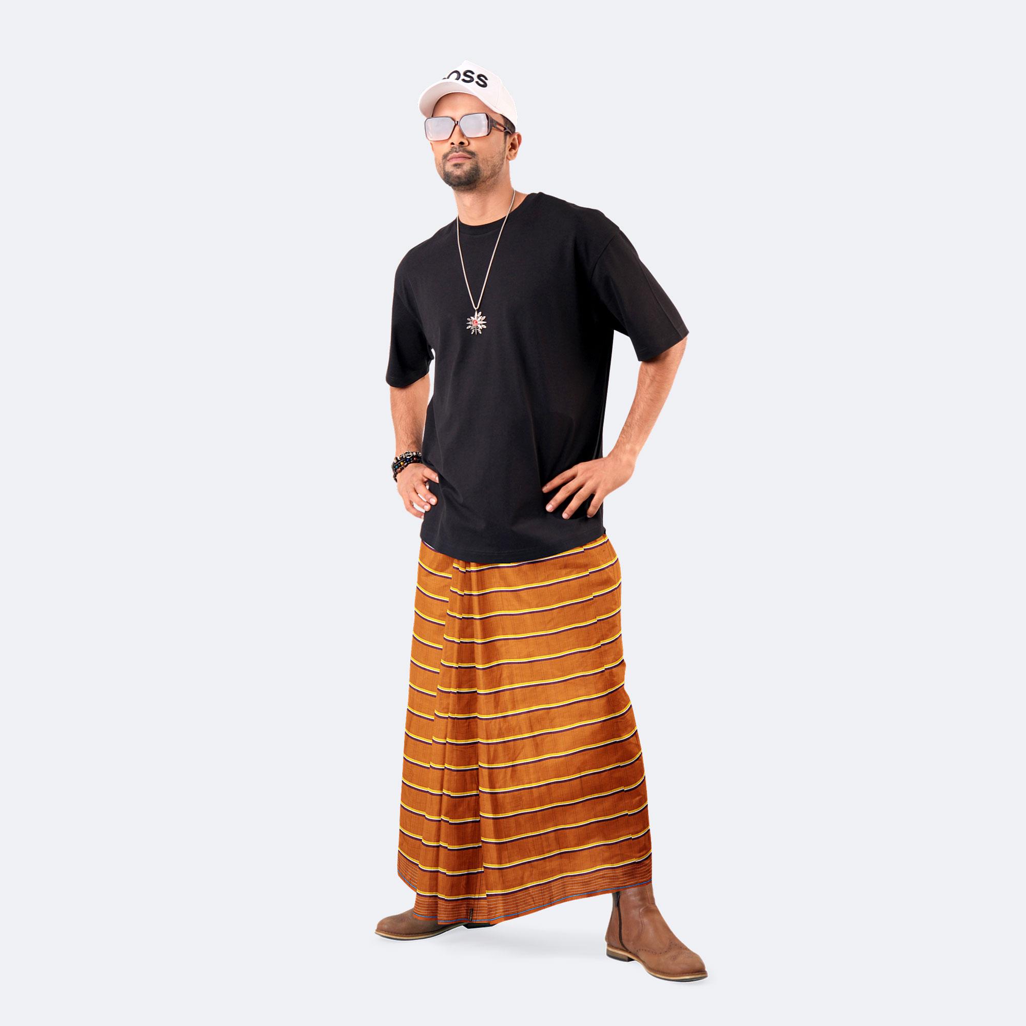 Honey Brown Lungi - Borno Mala