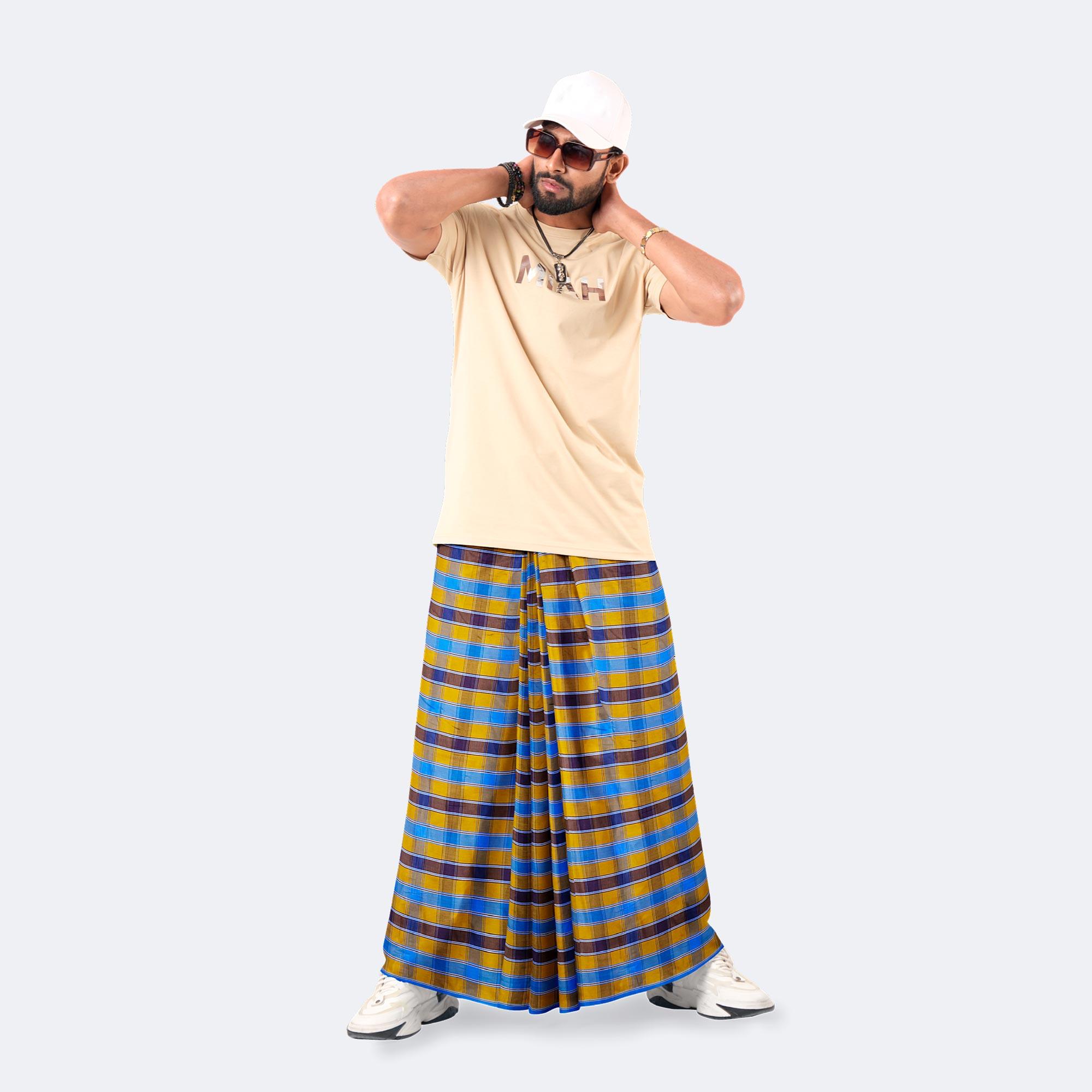 Classic Line Multicolor Lungi - Megh Mala