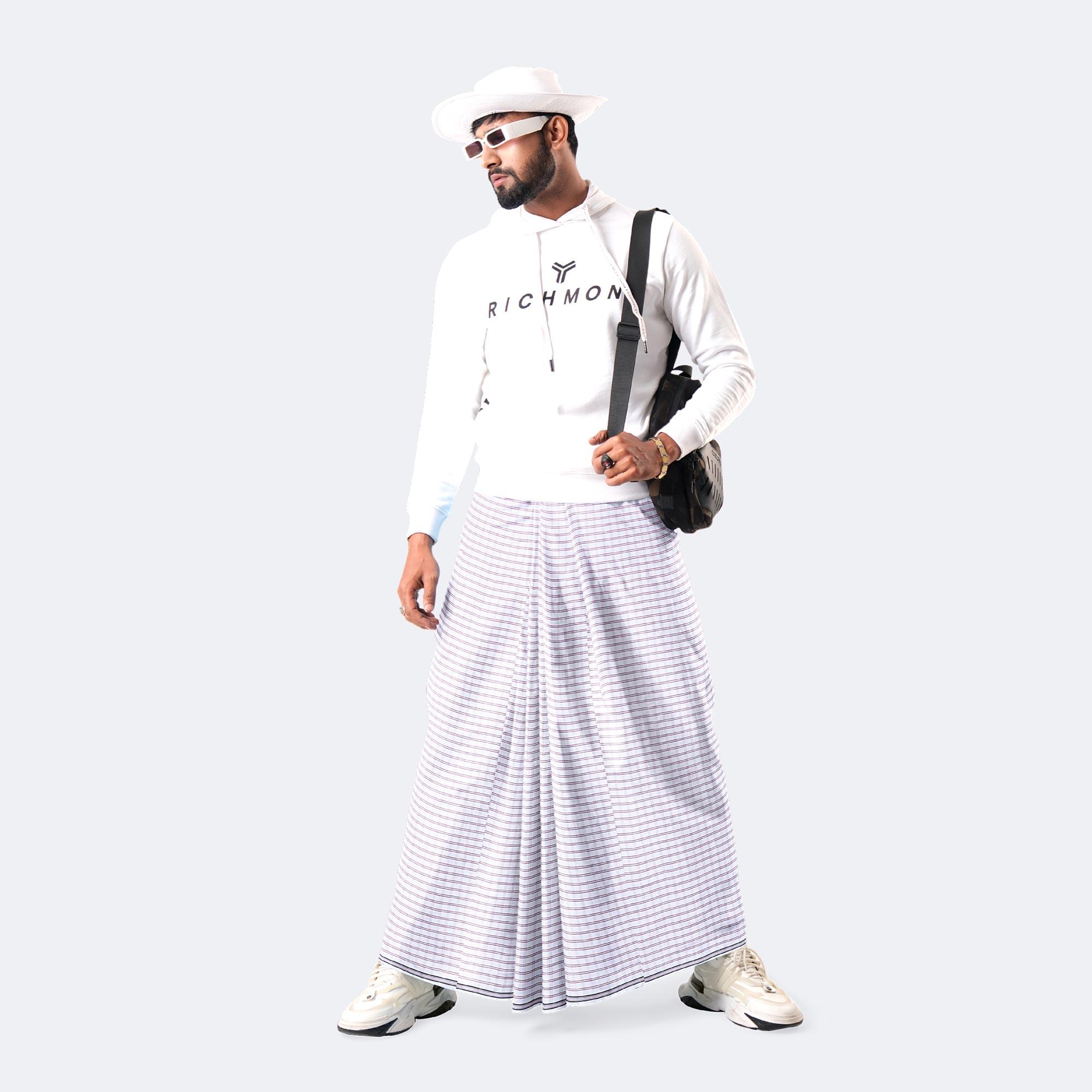 Rose Tint Juri Check Lungi -Onu  Mala