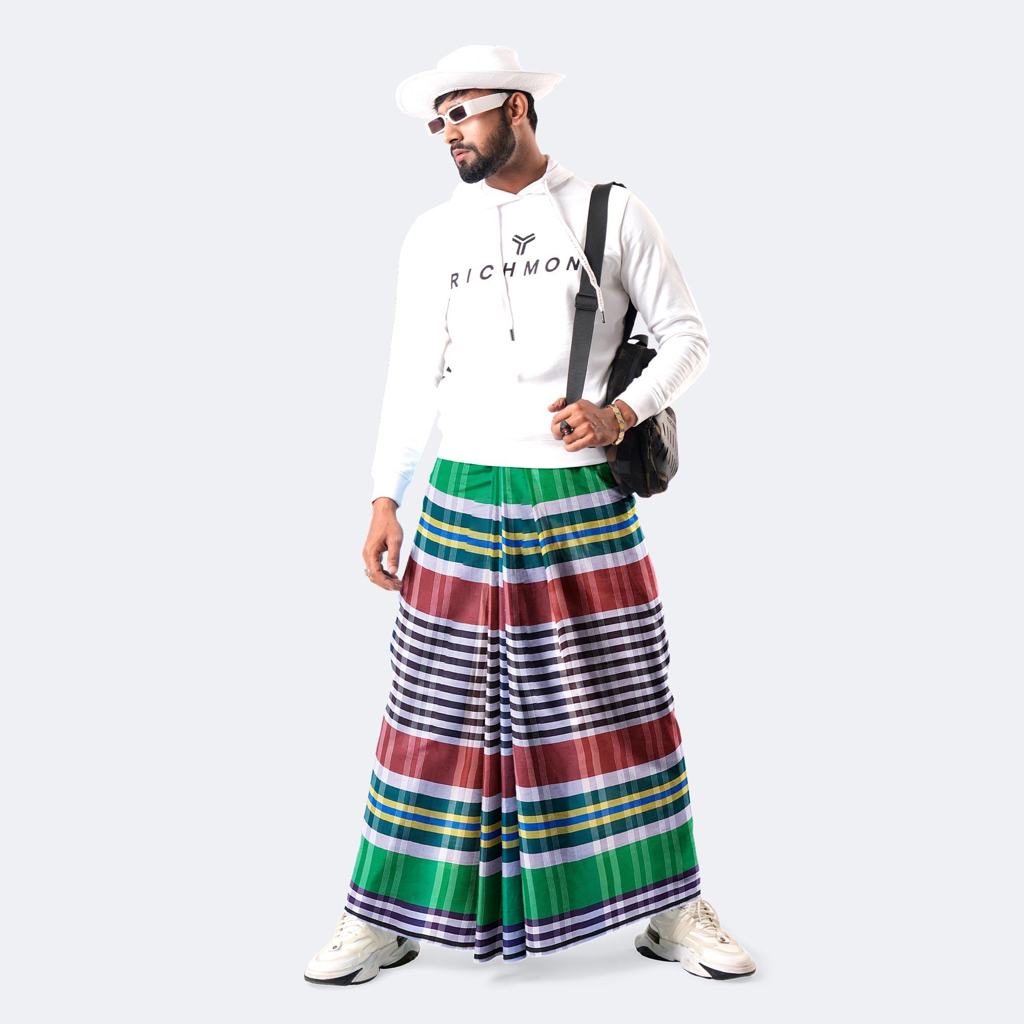 Men’s Multicolor Check Cotton Lungi - Showpno Bilash
