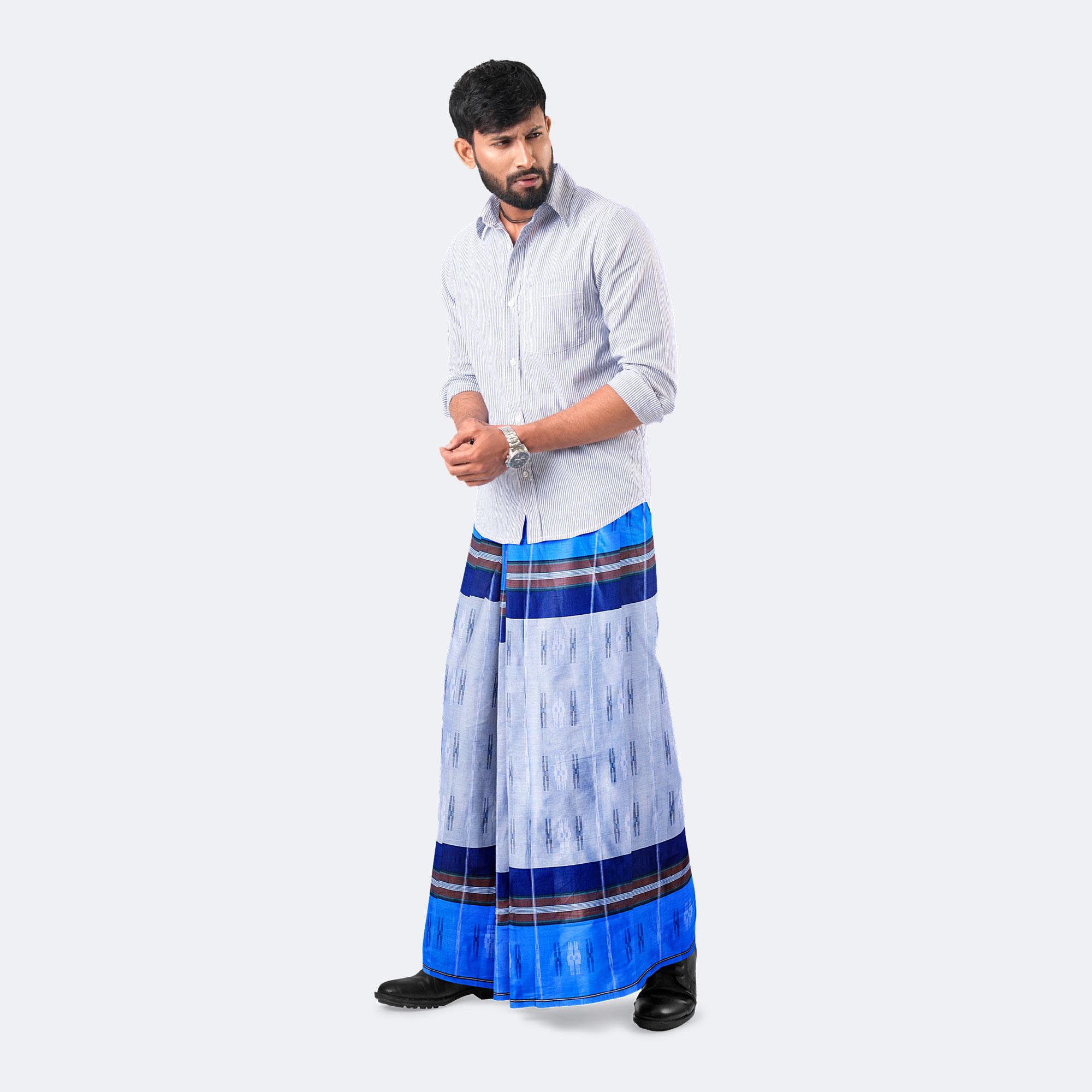 Frost Blue Dobby Lungi - Udyog