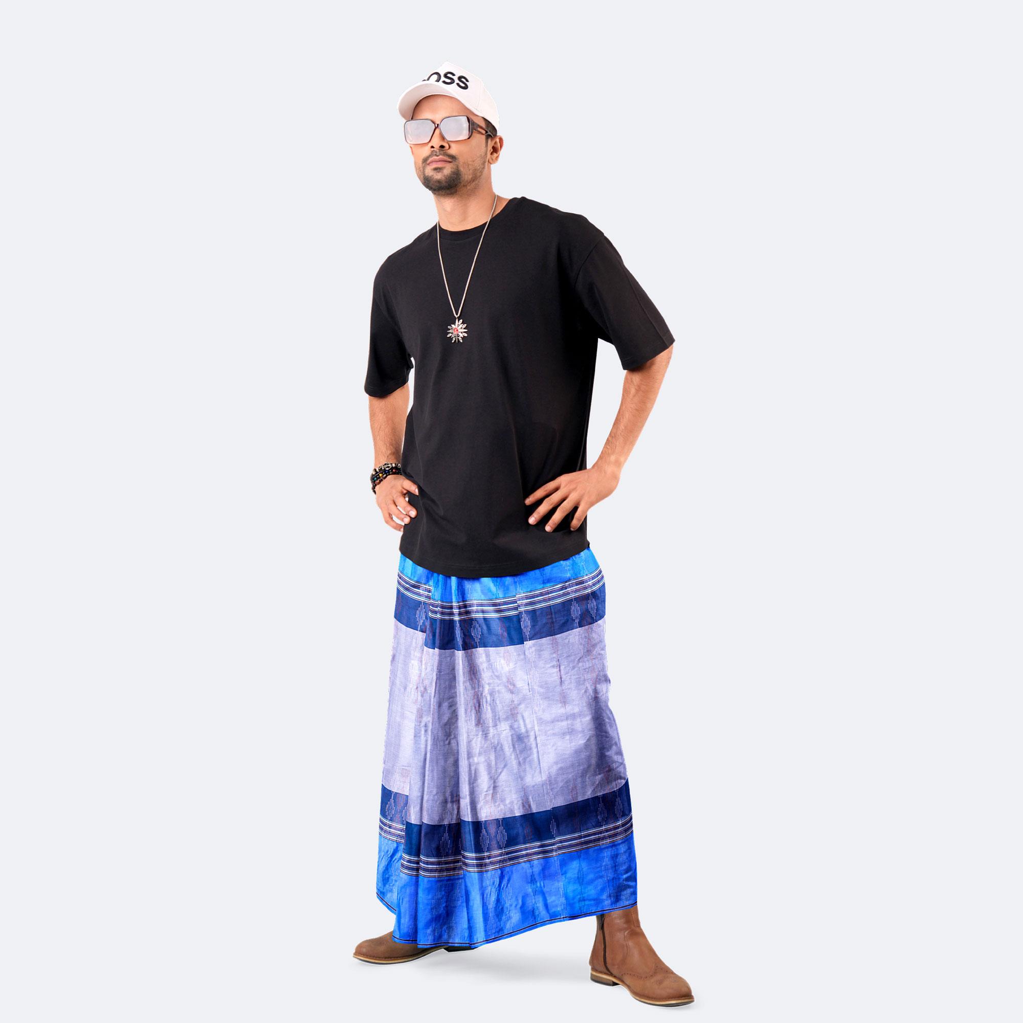 Lavender Blue Dobby Lungi - Udyog