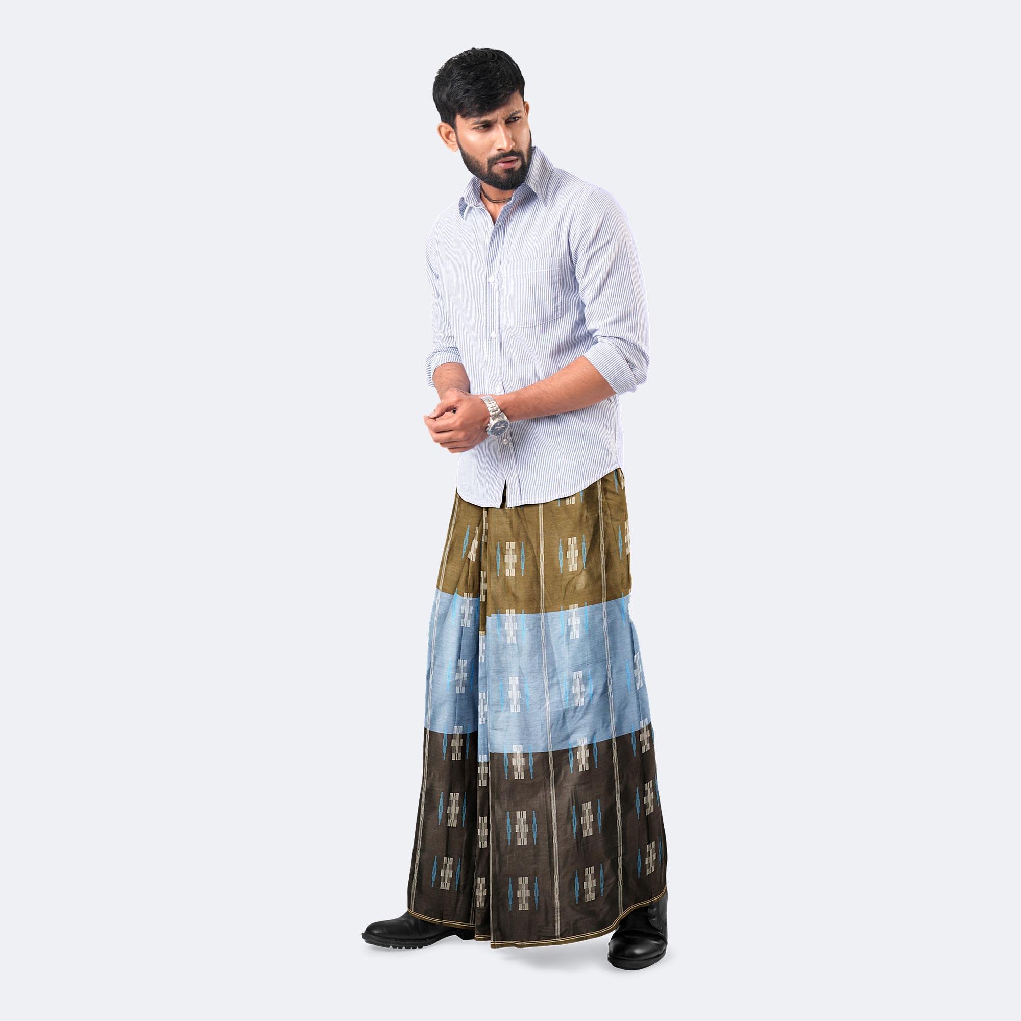 Ash Blue Dobby Lungi - Udyog