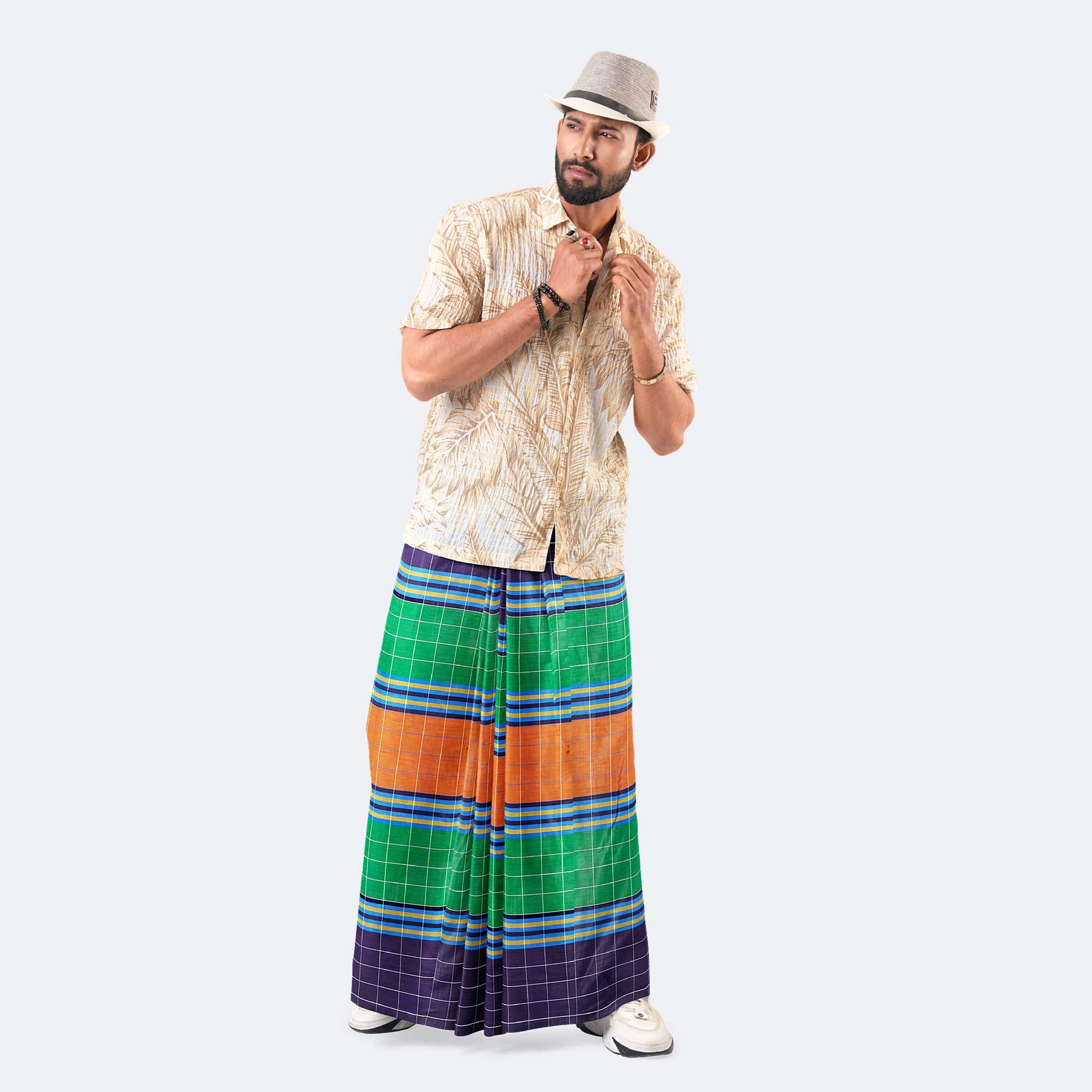 Traditional Men's Cotton Lungi - Ashapurno