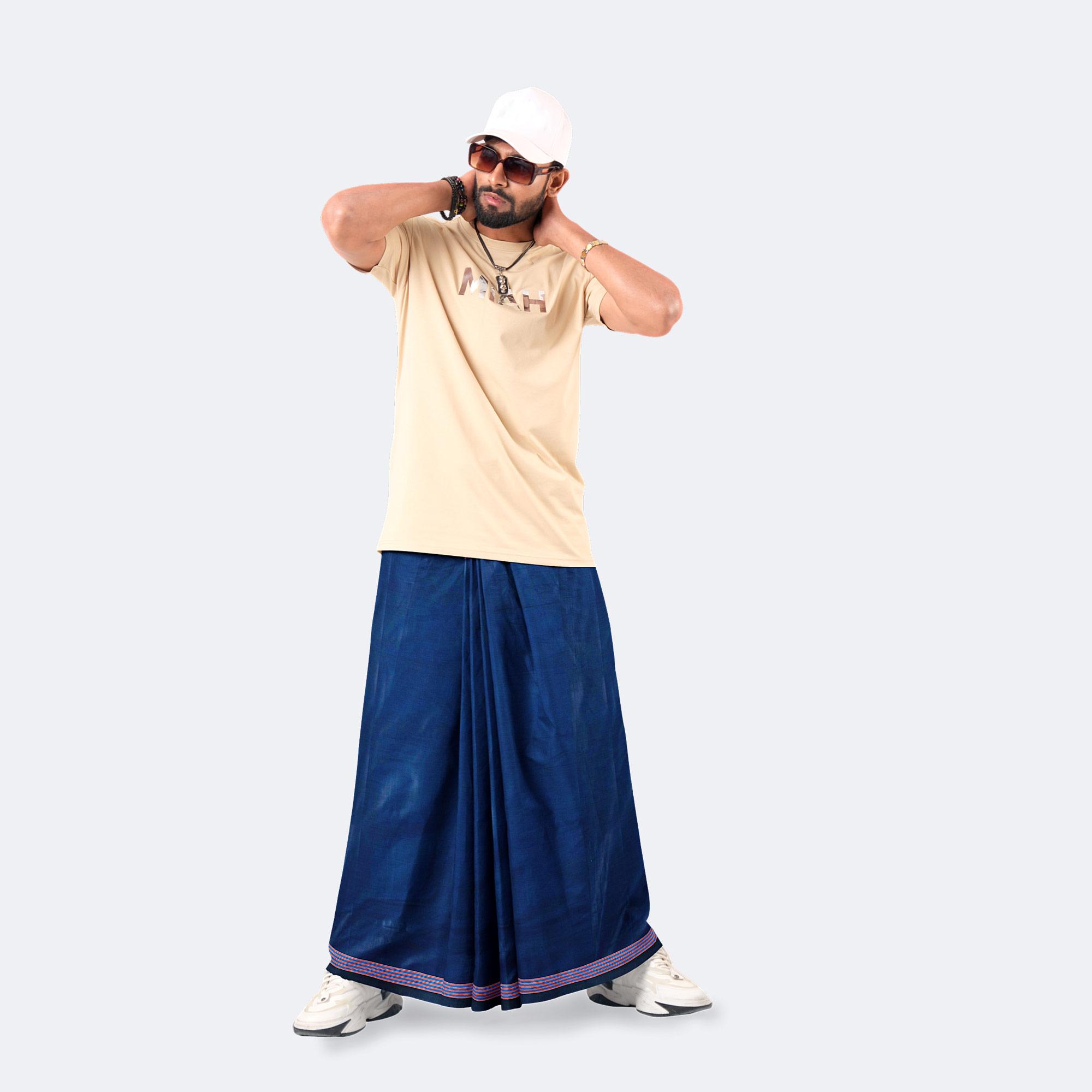 Men's Lungi Stripe & Check - 100% Cotton Design - Showkhin