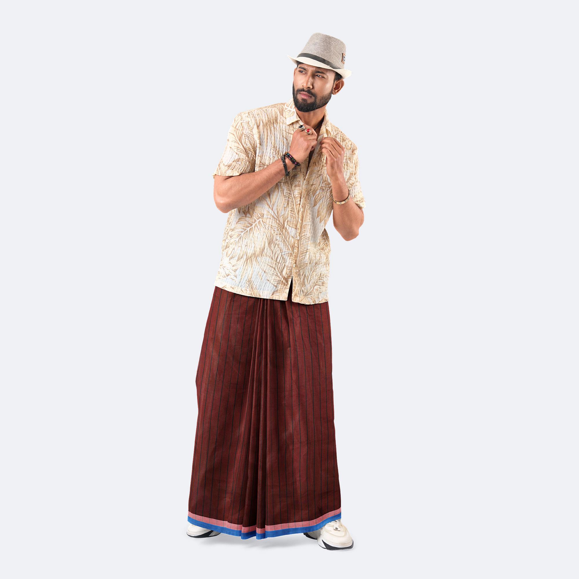 Men's Lungi Stripe & Check - Traditional Wear - Showkhin