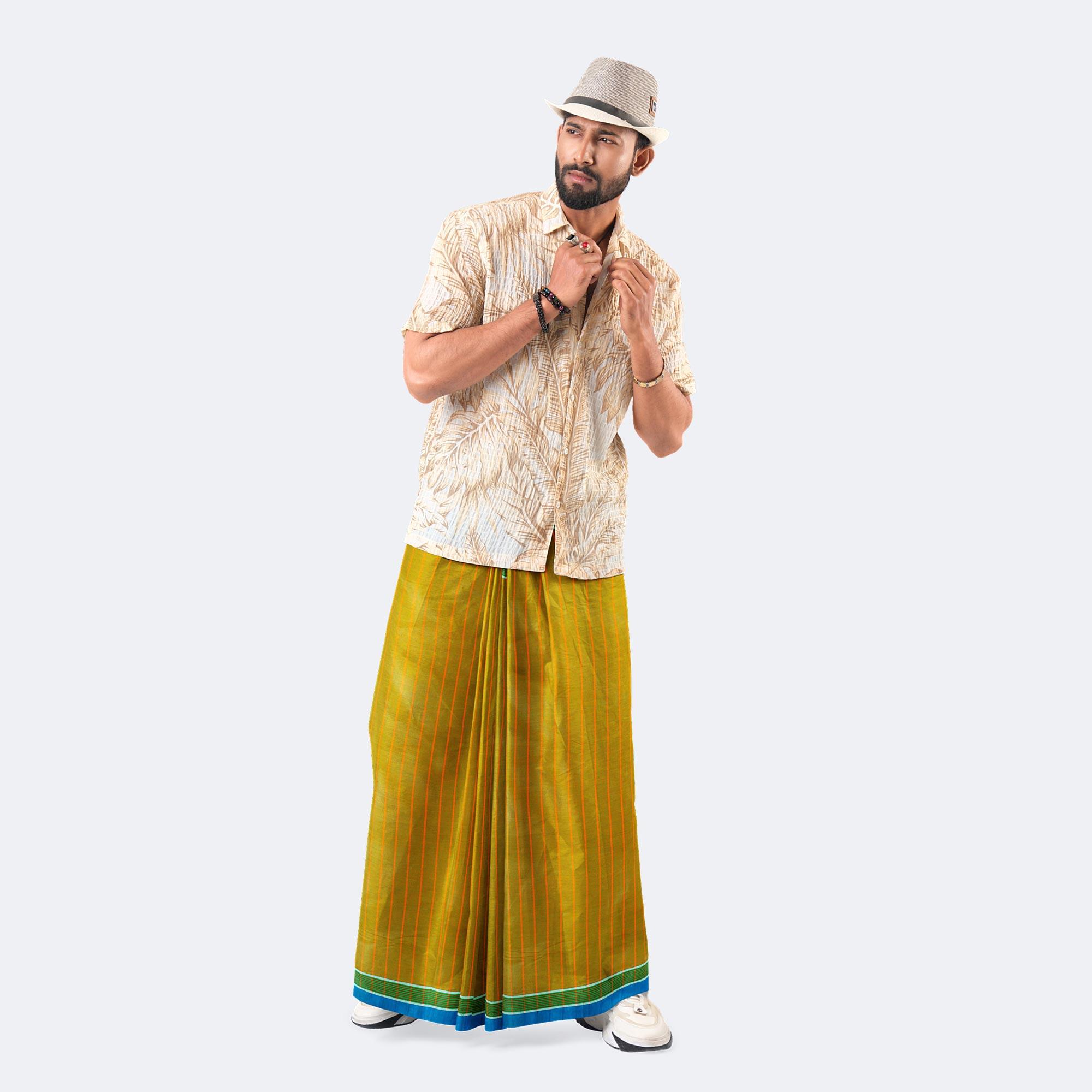 Men's Lungi Stripe & Check - Premium Cotton - Showkhin