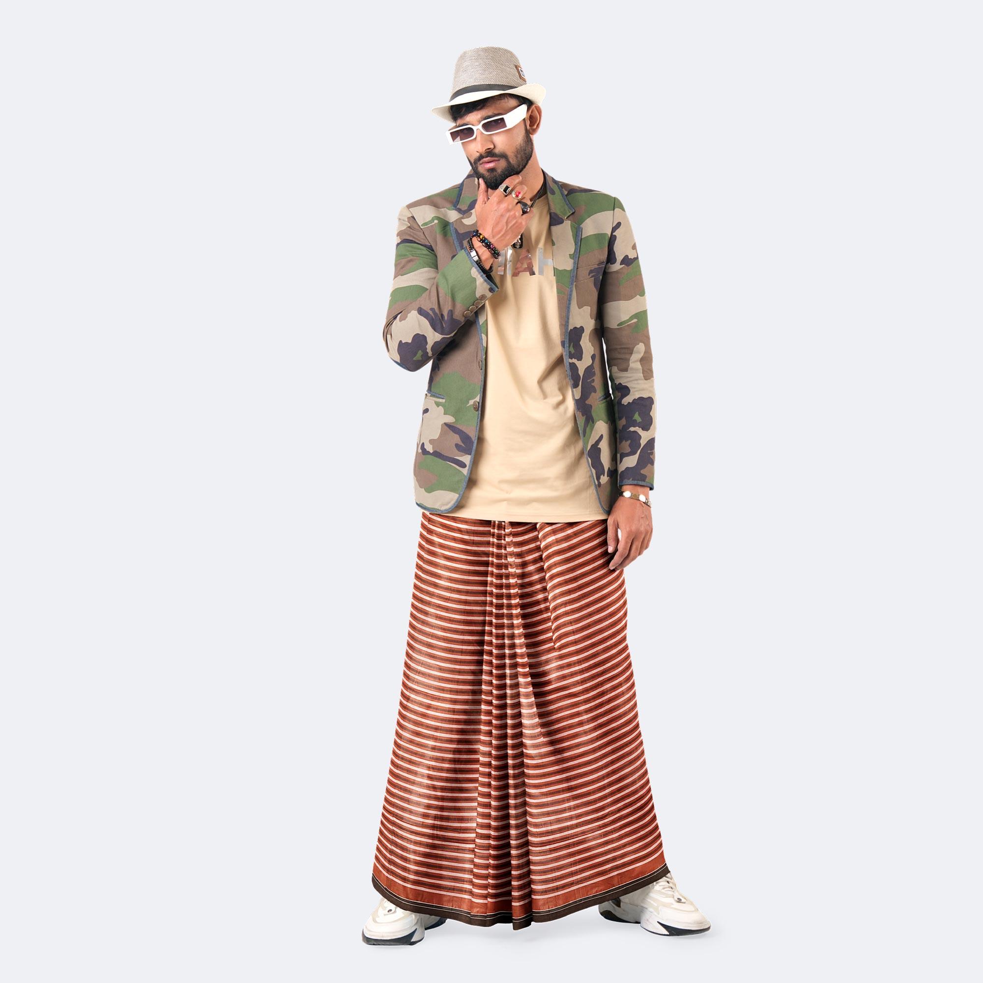 Traditional Men's Cotton Lungi - Onuvob - 1076