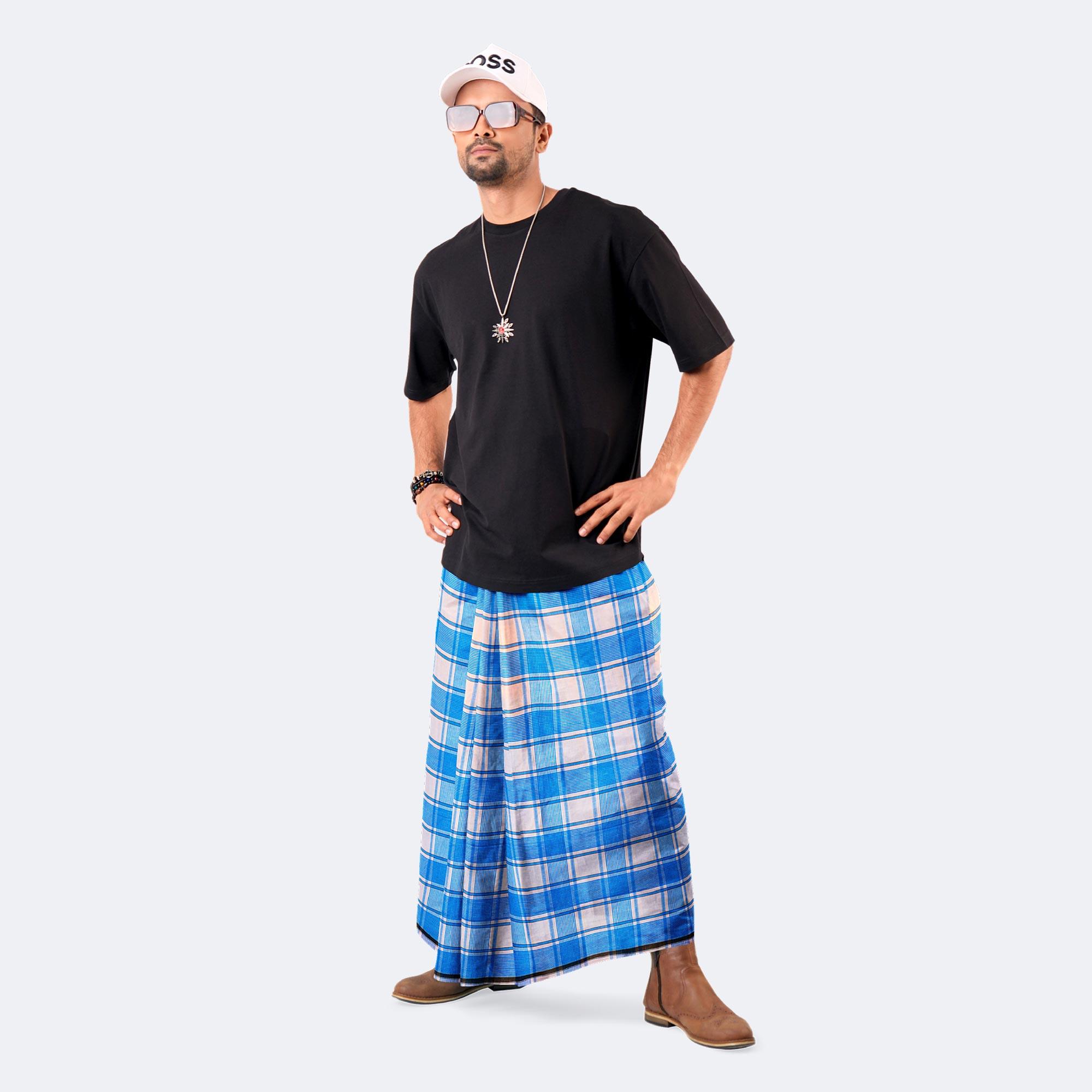 Traditional Stitched Lungi (100% Cotton) - Ullash