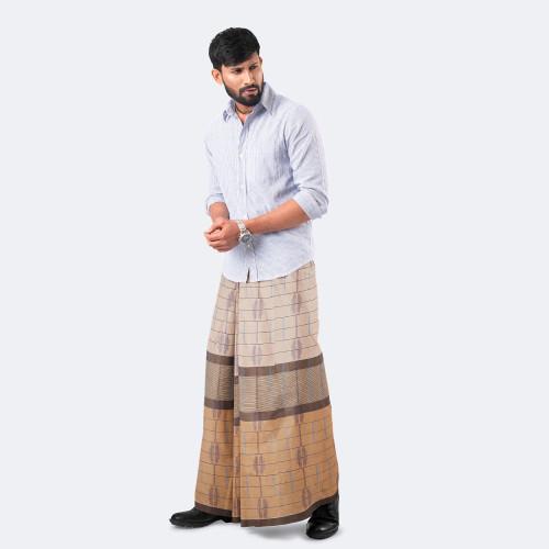 Muted Caramel 100%  Cotton Lungi - Beautiful