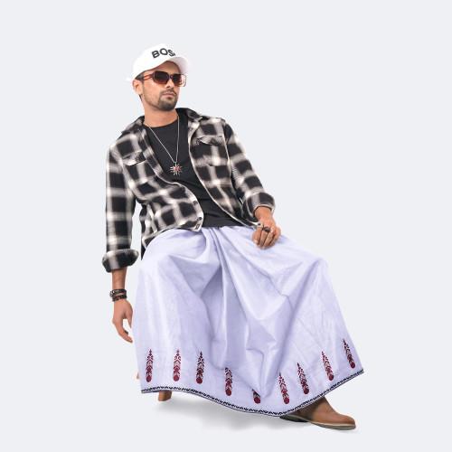 White Color Cotton Lungi - Bikkhato
