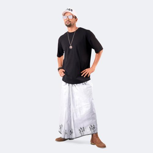 White color Cotton Lungi - Bikkhato