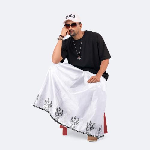 White color Cotton Lungi - Bikkhato