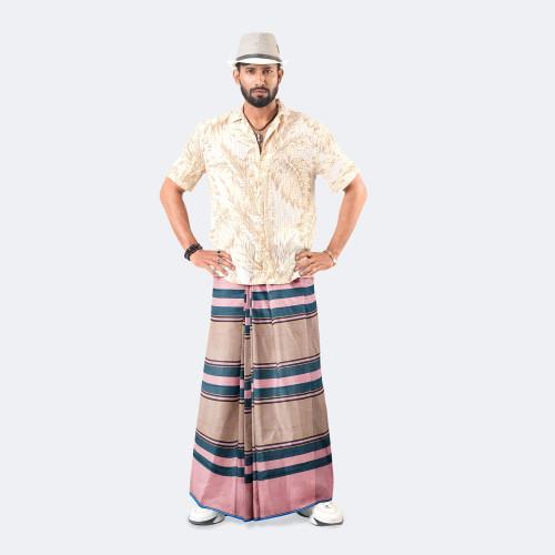 Multicolor Stripe & Check Lungi - Bikkhato | MIAH