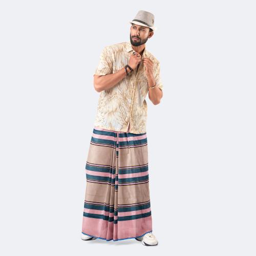 Multicolor Stripe & Check Lungi - Bikkhato | MIAH