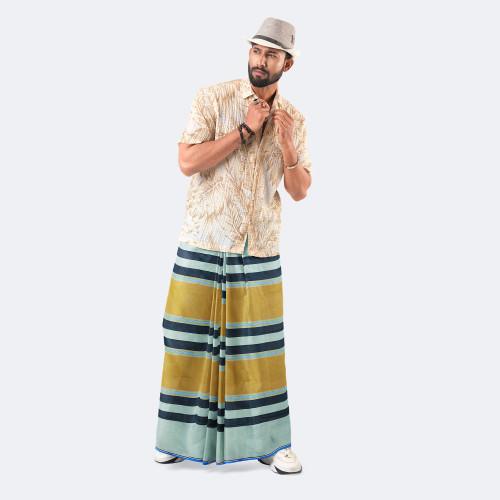 Ash Color Cotton Lungi - Bikkhato | MIAH