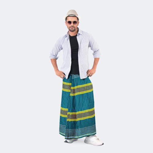 Forest Green Stripe Lungi - Borno Mala