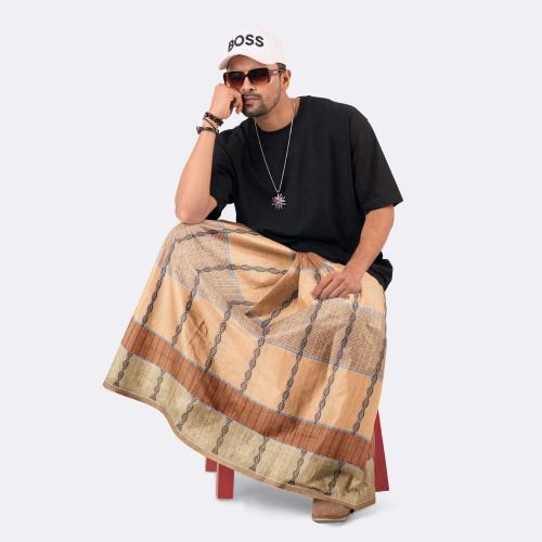  Multicolor Dobby Design 100% Cotton Lungi - Excellent