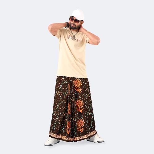 Brown Floral Dot Lungi - Modhumoti