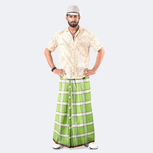 Pastel Green Color Lungi - Perfect