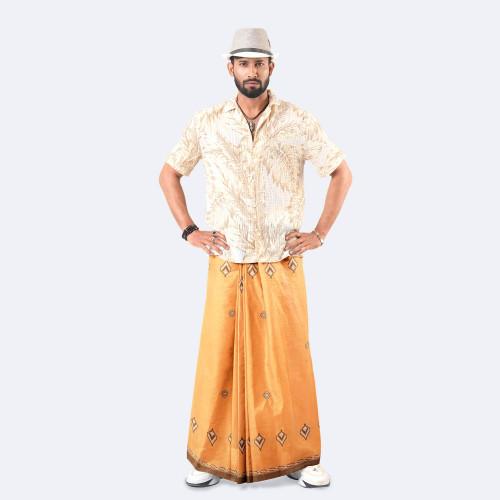 Peachy Orange Color Lungi - Perfect