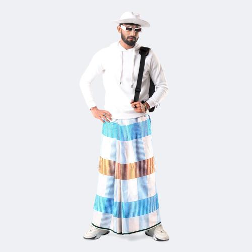 Colorful Stripe Stitched Lungi - Prachurjo