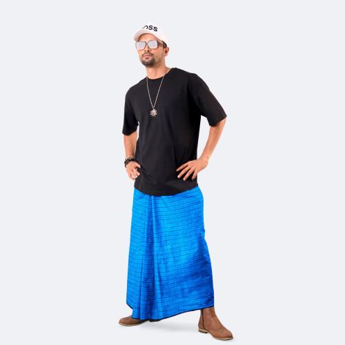 Skyline Blue Lungi -Rotno  Mala