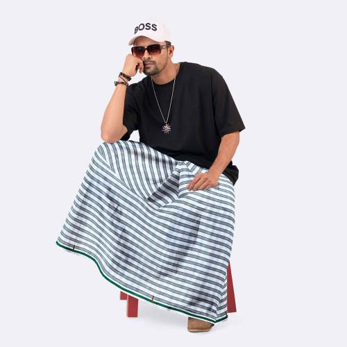 White & Feroza Comfortable Lungi - Torongo