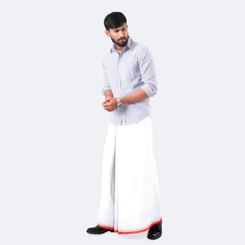 Classic Men’s solid white color Cotton Lungi - Showpno Bilash