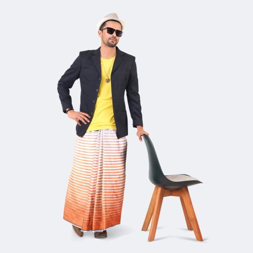 Men's White & Salmon color Check  Somman