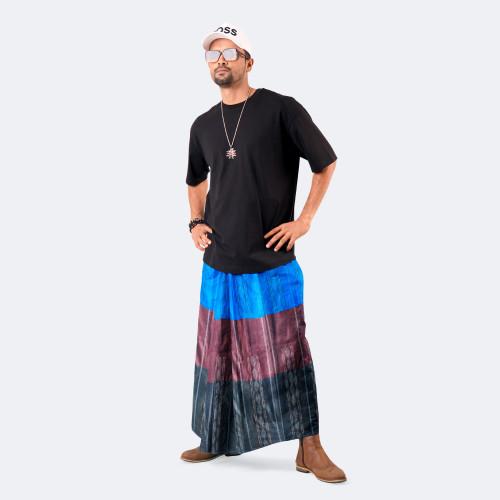 Royal Blue Contrast Dobby Lungi- Udyog