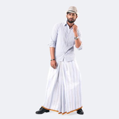 Classic White Color Lungi - Uttirno