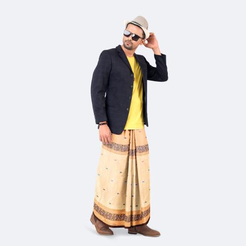 Desert Border Beige Lungi - Bektitto | MIAH