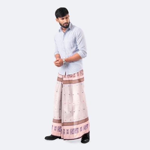 Creamy Peach Color Lungi - Bektitto | MIAH