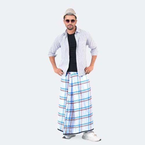 Luxury White Check Lungi – Showkhin | MIAH