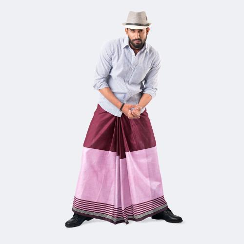 Men’s Two-Tone Cotton (Maroon & Pink) - Ashapurno