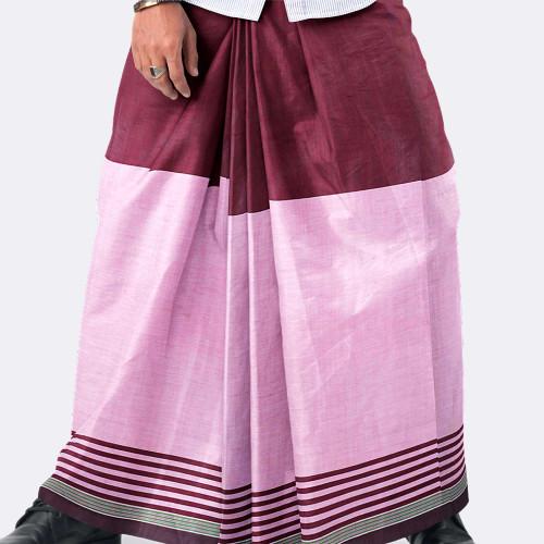 Men’s Two-Tone Cotton (Maroon & Pink) - Ashapurno