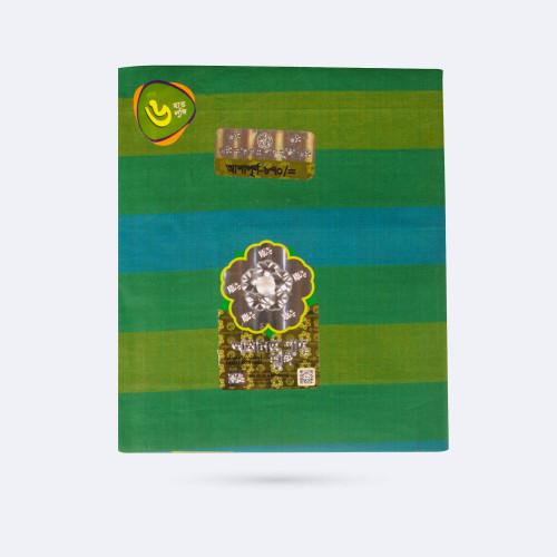 Men’s Green & Blue Striped Cotton Lungi - Ashapurno