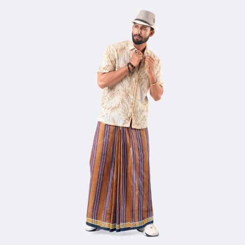 Stripe-check 100% Cotton Lungi  - Soft & Comfortable - Showkhin