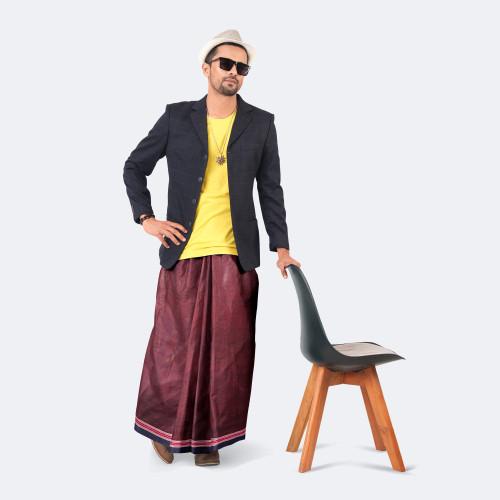 Stripe-check 100% Cotton Lungi - Showkhin