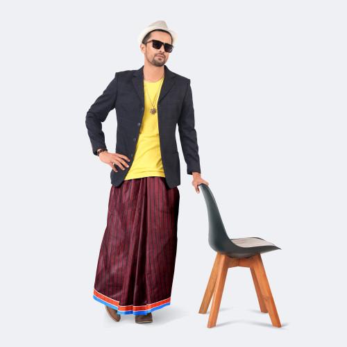 Men's Lungi Stripe & Check - Cozy & Traditional - Showkhin
