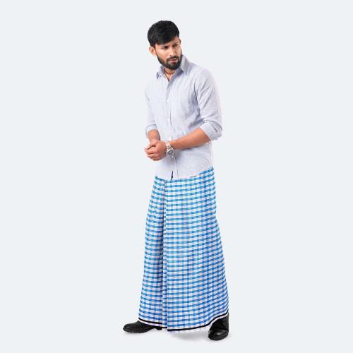 Men's Lungi Stripe & Check - Classic 100% Cotton - Showkhin