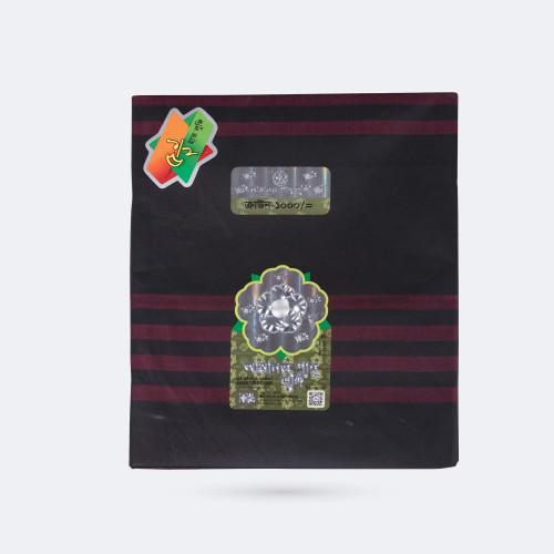 Royal Black & Purple Weave Cotton Lungi - Crown