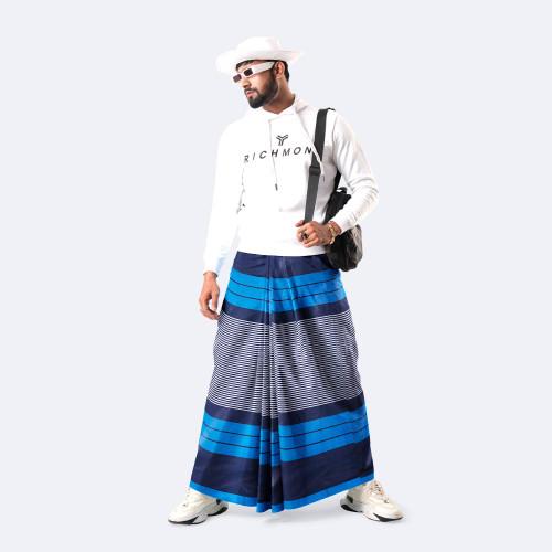 Multicolor Stitched Cotton Lungi - Crown