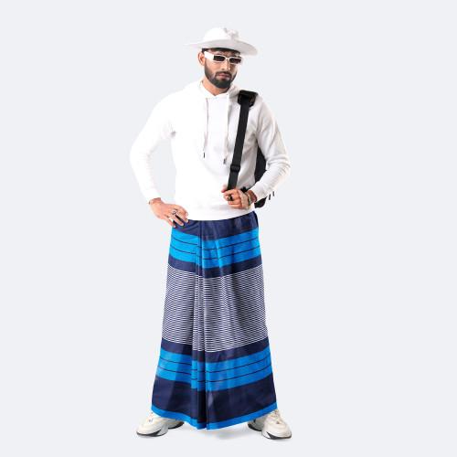 Multicolor Stitched Cotton Lungi - Crown