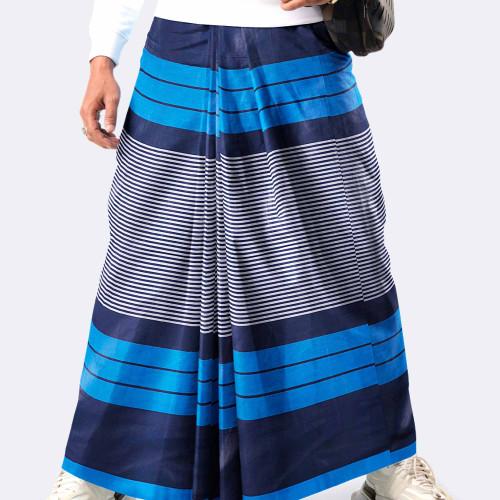 Multicolor Stitched Cotton Lungi - Crown