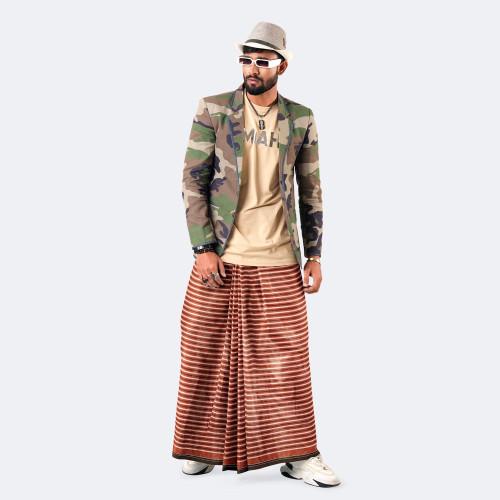 Traditional Men's Cotton Lungi - Onuvob - 1076